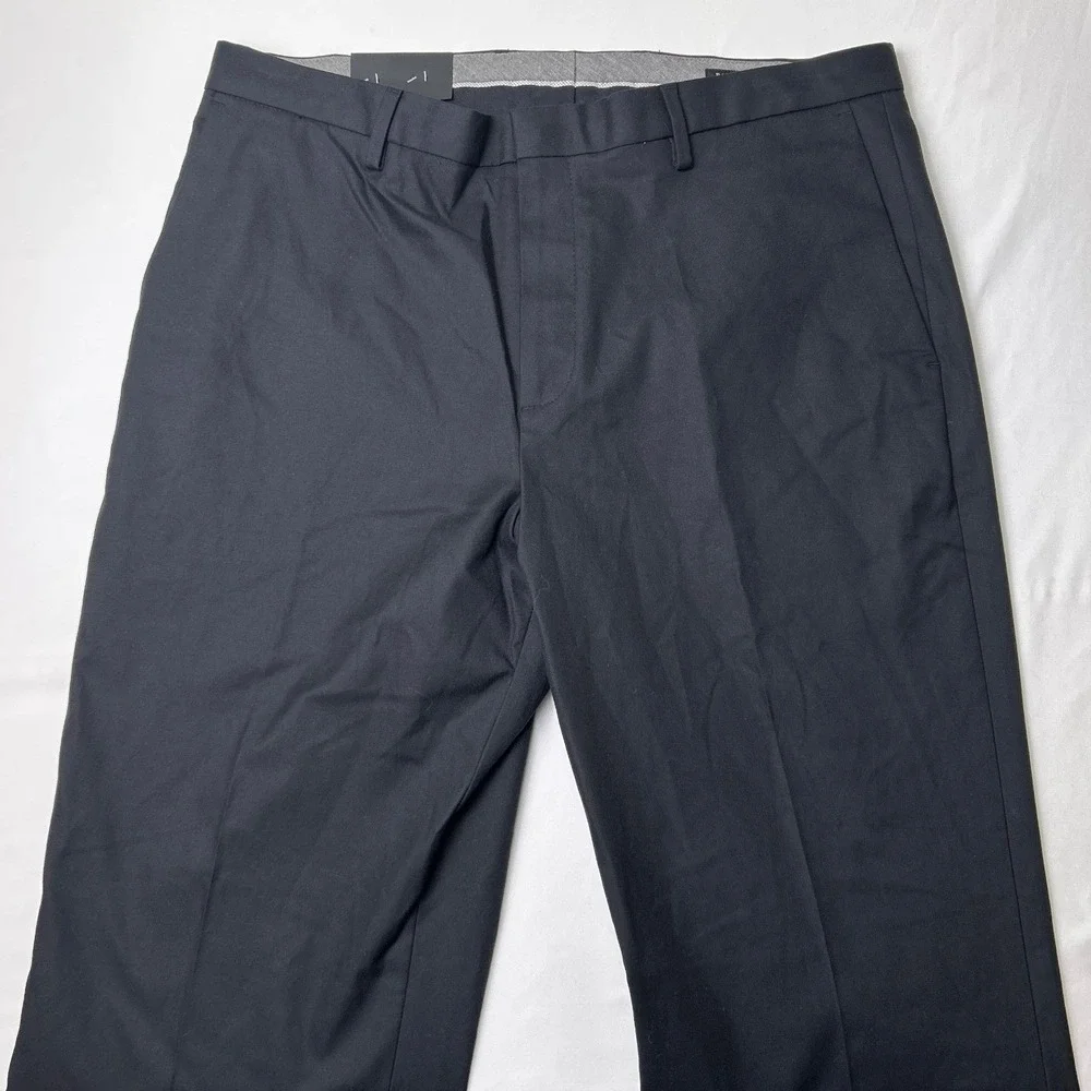 Banana Republic Men Slim Fit Non-Iron Stretch Cotton Dress Pant Size 35x32 Black